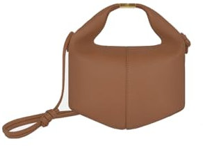 Moderne Lederhandtasche Vintage Hobo Bag Chic Dumpling Cloud Pouch Bag Crossbody-Tasche klein Schultertasche Geldbörse(Camel)