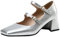 HSyc JRX Damen Mary Jane Pumps mit Blockabsatz und Schnalle Lack Schuhe 40