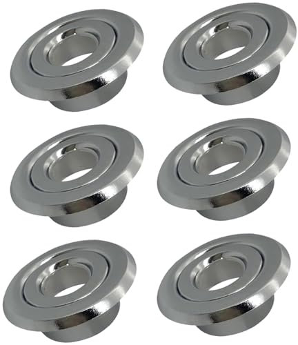 Feuersprinklerkopf, Rosette, Abdeckplatte, verchromt, für Deckeninstallationen, 2 cm Lochdurchmesser, 6 Stück