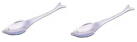 TOPBATHY 2 Piezas Cuchara De Cuchara Sopera Recogedor De De Té da da De Delfines Delfín Cuchillería s De Cafe De Acero Inoxidable