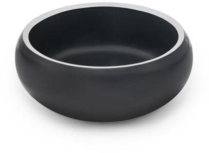 lionto Futternapf aus robustem Edelstahl, 1070 ml, lebensmittelechter Hundenapf mit rutschfesten Silikonpads, rostfreier Wassernapf für Hunde & Katzen, gewölbt, schwarz