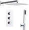 Sanitemodar Ducha Empotrado Termostatica Cromo, Grifo Ducha Empotrado con 40x40cm Ducha de Lluvia, Duchas de Baño Empotradas con Alcachofa