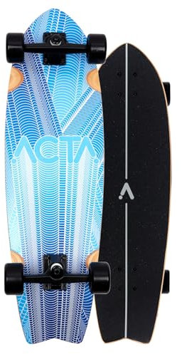 ACTA Surfskate Glitch 32 Zoll - Blau | Surf-Skate Carving Komplett aus 7-lagigem Ahorn | Reaktionsschnelle & handliche Trucks | Ideal für Anfänger & Fortgeschrittene | für Pumptrack, Cruising und