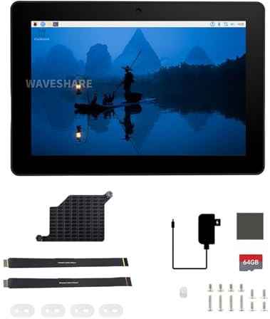 Display touch all-in-one HMI per Raspberry Pi 5 8 pollici Touchscren Supports Dual 4K HDMI Output 10 Point Touch with 5MP Front Camera USB Type-C Port Not Include Pi 5