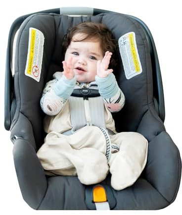 Buckle Me Baby Coats Sleep Sack | Car Seat Blanket | Car Seat to Crib Baby Wearable Blanket for Easy Transitions from Stroller, Carrier, High Chair or Any 5 Point Harness | 0-4 Months Cream Blankie