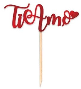 Cake Topper, Kuchendekoration, Picks, Party, Valentinstag, Liebe, Feier (Ti Amo)