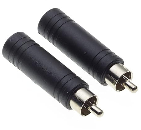 LKTFATD RCA Male Plug to 6.35mm 1/4 Inch Mono Socket Female Adaptor Connector, Pack of 2 - Convertor and Audio Adapter for Stereo, Amps, and A/V Receivers