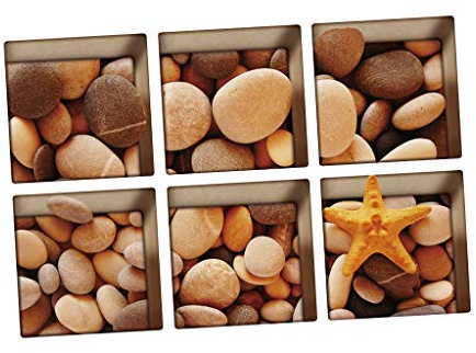 Wdfnexalai 6 adhesivos antideslizantes e impermeables para bañera, efecto 3D, 13 x 13 cm, color marrón