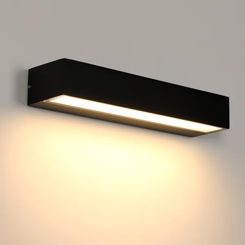 Pheashine LED Lange Außenwandleuchte 16W, 3000K Warmweiß, Schwarz | Wasserdichte IP65 Außenleuchte für Innen und Außen, Terrasse, Garten, Treppenhaus und Flur