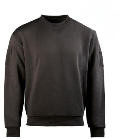 Mil-Tec Tactical Sweatshirt Rundhals • Rundhals Sweater mit Oberarmtaschen & Kopfhörerausgang • Taktischer Pullover für Freizeit, Outdoor. Training • Sweatshirt Herren in vielen Farben & Größen