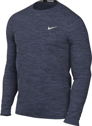 Nike Miler Dri-Fit Uv Long Sleeve Running Top for Men, Diffused Blue/Reflective Silv, FB7070-491, 2XL