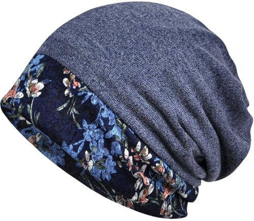 Mütze Damen Herren, Slouch Beanie Mütze Weich Laufende Beanie Mütze Baumwolle, Dünne Schlafmütze Turban Chemo Kopfbedeckung für Haarausfall, Leichte Atmungsaktiv Chemo Mütze Jersey Longbeanie Cap