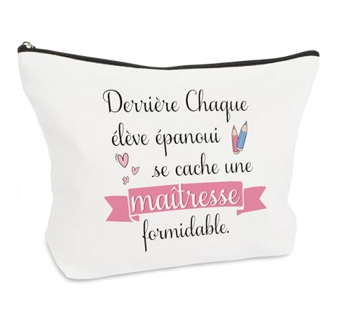 Cadeau Maitresse D'école Fin D'année, Cadeau Maitresse, Merci Maîtresse Cadeaux, Pochette Cadeaux pour Maîtresse Noel (Style-A)