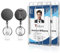Teskyer 2 Pièces Porte Badge Enrouleur - Rétractable‌, Rigide, Transparent, Cordon en Nylon Renforcé, Vertical