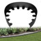 YRHome Bordure de pelouse flexible en métal galvanisé noir, 5 m x 10 cm, avec piquets d'ancrage, design dentelé, pour parterre de jardin, aménagement paysager, bordure de parterre, bordure de tonte et