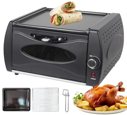 2100W Commercial 2 en 1 Tandoor & Pizza Four - Contrôle de température réglable, Porte en Verre panoramique et Plaque supérieure Chaude | Kit Pro 3-PC (Plateau/Rack/poignée) pour Le Restaurant