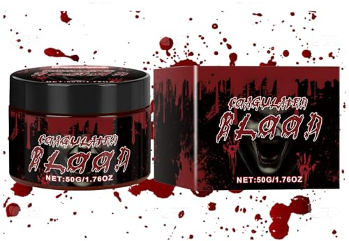 Faux sang d'Halloween – Maquillage épais et réaliste, style vampire zombie | Grande bouteille lavable FX accessoire de scène FX accessoire de costume pour cosplay, événement hanté sur le thème