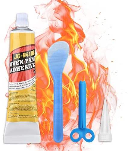 100ml Hitzebeständiger Kleber, Backofen Kleber, Hochtemperaturkleber für Mikrowellen, Backöfen, Induktionskochfelder, Dunstabzugshauben, Elektroherde, Kann auch Feuerfeste Bauteile Verbinden
