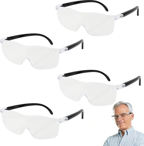 4 PCS Lupenbrille, Vergrößerungsbrille mit 300%, 500%, 800%, 1000% Vergrößerung, Vergrößerungsbrille für Lesen, Modellbau, Reparatur, Technik & Präzisionsarbeiten