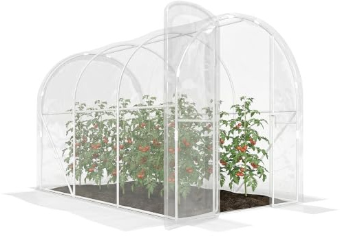 Outsunny Serre de Jardin Tunnel 3 x 2 x 2 m 6 m² avec Porte à Charnières | Bâche en PE 150 g/m², pour Légumes Plantes Fleurs