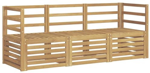 vidaXL Sofagarnituren Massivholz Akazie, Akazienholz-Sofa, Moderne Gartenmöbel-Sets, wetterfeste Sitzmöbel für entspannte Stunden im Freien