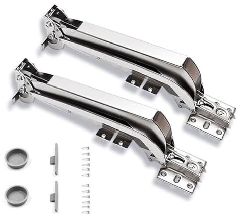 Risveglio Lot de 2 charnières à ouverture latérale parallèle à 180 degrés pour armoire coulissante en acier argenté et aluminium