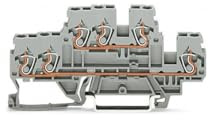 WAGO 870-531 Doppelstock-Durchgangsklemme 5mm Zugfeder Belegung: L, L Grau 50St.