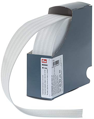 Prym Elastic Tape, 80% Polyester, 20% ED, White, 40 mm