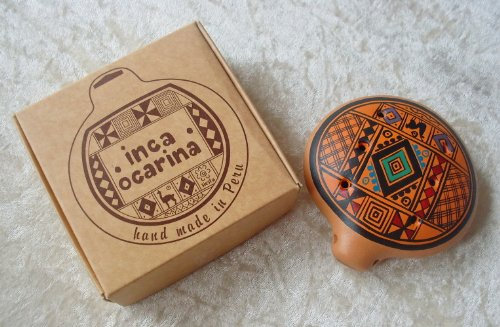 Ocarina Tradicional Perú Fair Trade Inca Flauta Naranja