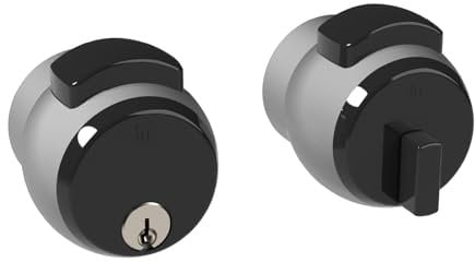 MERONI SERRATURE Serratura Pomolo per Porta - Serratura di Sicurezza con Pomolo PremiApri, Ideale per Porte di Uffici in Legno Metallo Alluminio Vetro, Con Chiave, Made in Italy (Argento)