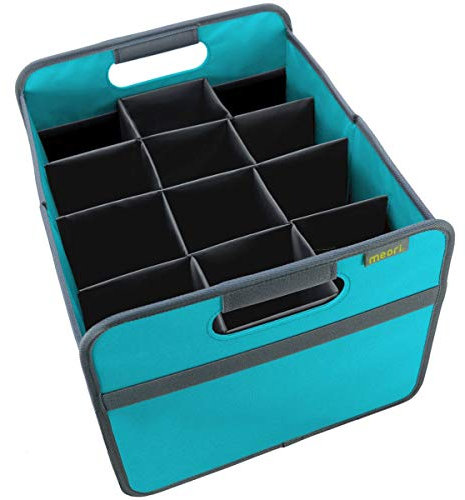 meori B100297 Faltbarer Weinträger mit 12 Fächern, Blau, zusammenklappbar, für Likör, für Flaschen, Einkaufen, Auto, Wohnmobil, Strand, See, Park