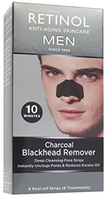 Skincare Cosmetics - Retinol Anti-Aging Skincare for Men - Charcoal Blackhead Remover - 6 strips