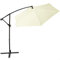 Aktive 53887 - Parasol excéntrico, Sombrilla, Parasol terraza, Ø 300 cm, color crema, mástil acero, Ø 48-42 mm, con manivela, giratorio 360º