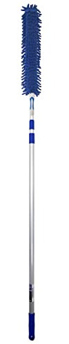 WinHux Feather Duster - Extra Long Reach Telescopic Duster, Chenille Extendable Duster, Dusters for Cleaning, Long Duster for High Ceilings, Bendable & Washable, Microfiber Dusters - 3.5 Metre (139)