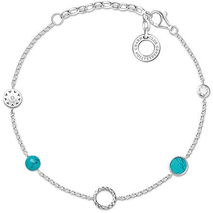Thomas Sabo Damen Charm-Armband Steine Charm Club 925 Sterling Silber X0271-646-7