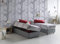 Letto Piazza e Mezza Camilla, Letto Contenitore con Rivestimento in Tessuto, 100% Made in Italy, Apertura Laterale, Adatto per Materasso Cm 120x190, Grigio