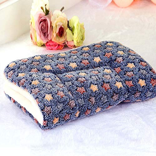 Fleece Hundedecke Katzendecke Super Softe Warme und Weiche Hundematte für Haustier Hund und Katze Blau L