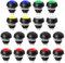 WayinTop 18 Stücke 12mm Mini Momentary Push Button Schalter Wasserdicht Momentanen Druckschalter 3A 125V Drucktastenschalter Ein-Aus Taster Rund Drucktaster DIY (6 Farben)
