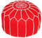 Runder Pouf Sitzpouf aus Baumwolle Chems Rot ø 45cm Rund Ohne Füllung | Sitzkissen Bodenkissen Kissen Orientalisch | Sitzpuff Hocker Sitzhocker Fusshocker bestickt als Orientalische Dekoration