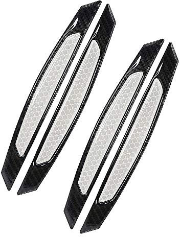 WeFoonLo 4 Stück Carbon Fiber Türschutz Aufkleber für Auto SUV Pickup LKW (Weiß)