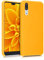 kwmobile Cover per Huawei P20 Custodia - Back Case per Smartphone in Silicone TPU - Protezione Gommata - giallo zafferano
