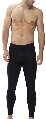 Mey Herren Longpants - Lange Unterhose mit aufgesetztem Webbund - Aus 98% Peru-Pima Baumwolle - Ohne auftragende Seitennähte - In Schwarz und Grau - Gr. S bis 6XL - Basic Serie Casual Cotton - 49042