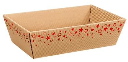 Präsentkorb Sternstunde rot mittel, Geschenkkorb aus Wellpappe