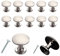 MYA 10Pieces Nickel Door Knobs for Cupboards with 20Pcs of 25mm and 10mm Screws, Cabinet Knobs, Kitchen Door Handles, Drawer knobs, Dresser, Chest Canister Drawer Handles, (30mm, Nickel)