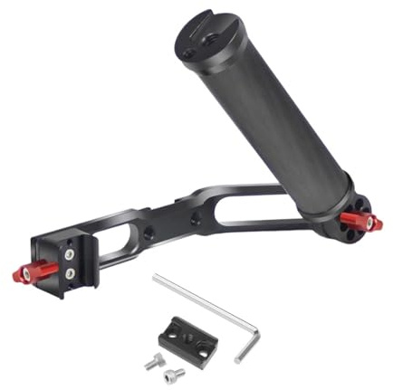 FEICHAO Handheld Gimbal Handle Grip Kit Foldable with 1/4 3/8 Thread Cold Shoe Mount Compatible with RS2 RSC2 RS3 Pro Stabilizer (Combo A)