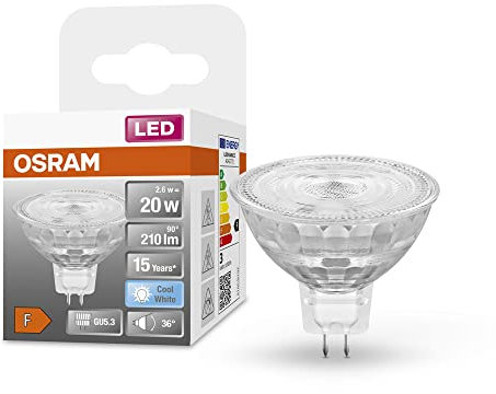 OSRAM Star Reflektor LED-Lampe für GU5.3-Sockel, klares Glas ,Kaltweiß (4000K), 210 Lumen, Ersatz für herkömmliche 20W-Leuchtmittel, nicht dimmbar, 1-er Pack