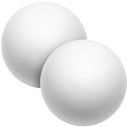 SEWACC 2 Stücke Handwerk Schaumstoffkugel, Styroporkugeln Weiß Glatt Styropor Runde Schaumstoffkugeln für DIY Kunsthandwerk Projekte Weihnachtsdekoration Partyzubehör 20 cm