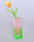HLYU Acryl-Vase, Knospenvase für Tafelaufsätze, einzigartige eklektische Dekoration, niedliche Blumenvasen für modernes Zuhause, Büro, Schlafzimmer, Wohnzimmer, Esstisch (Rosa, Grün)