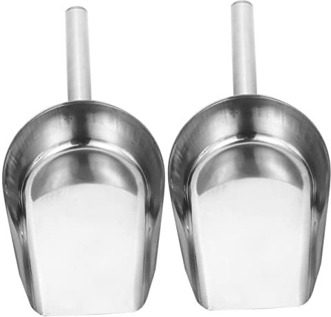 Anneome 2 Palas De Hielo De Acero Inoxidable Pala De Azúcar Gran Fabricante De Cubitos De Hielo Cucharas De Buffet Utensilios De Cocina Cuchara De Alimentación Cuchara De Bar