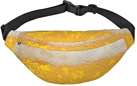 Bier-Schaumstoff-Gürteltasche für Männer und Frauen, verstellbarer Gürtel, lässige Brusttasche, Bauchtaschen für Reisen, Sport, Laufen, Wandern, Hüfttaschen, Schwarz, Einheitsgröße